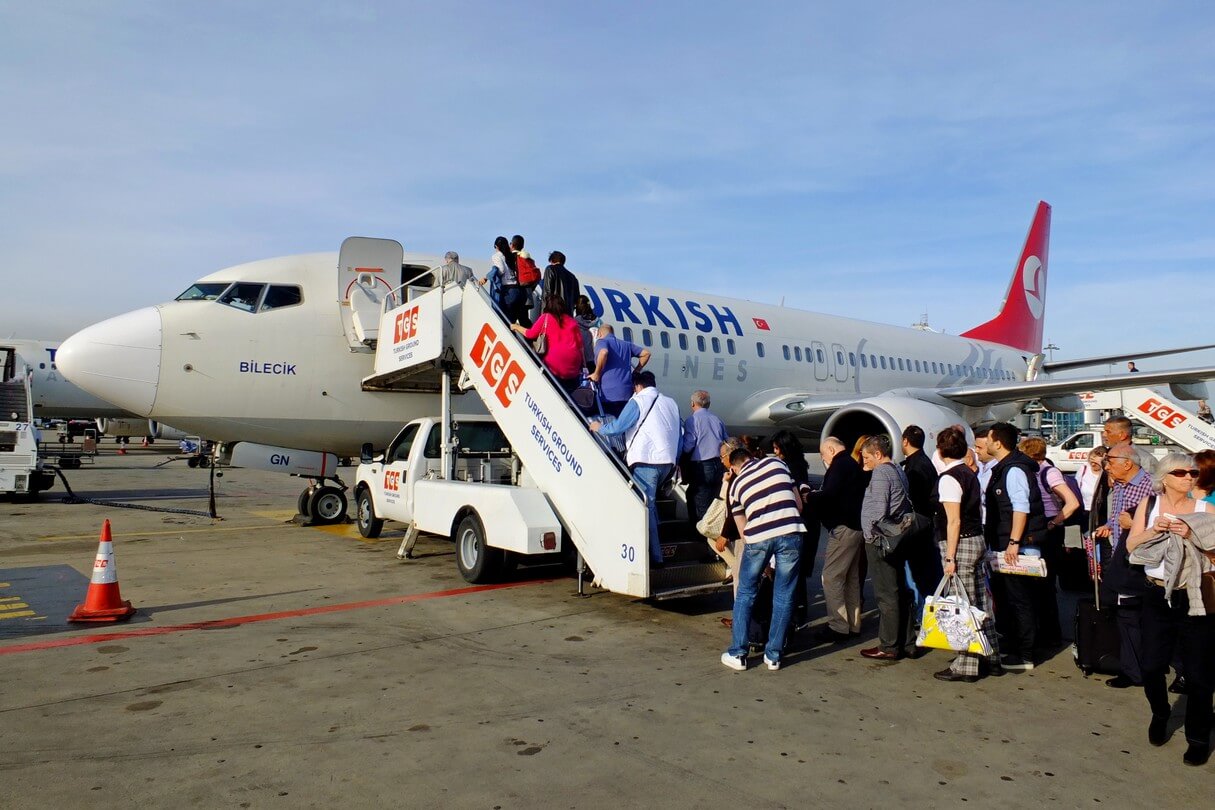 Boarding zum Turkish Airlines-Flug