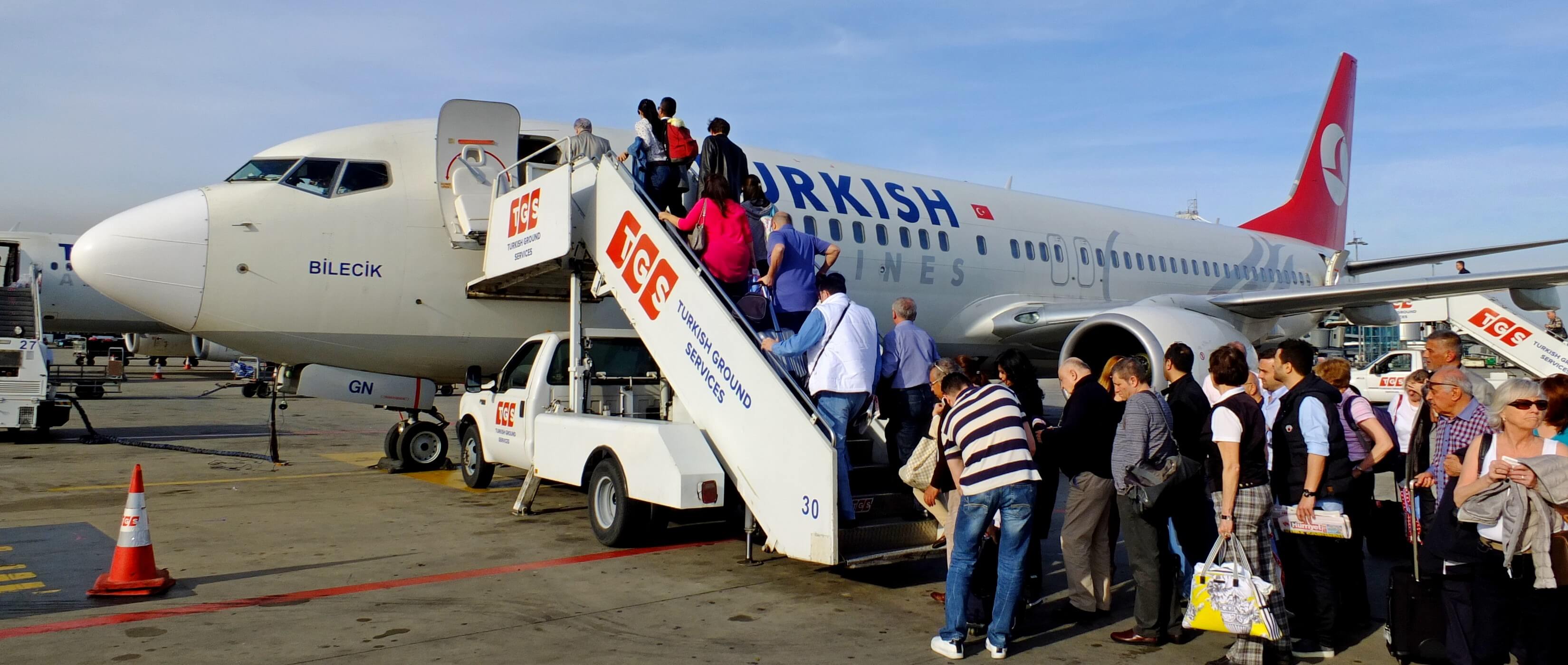 Boarding zum Turkish Airlines-Flug
